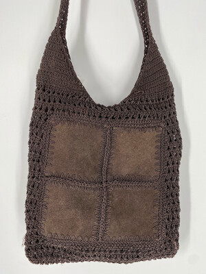 Brown Crochet Crossbody Bag