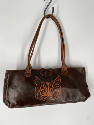 Leather Embossed Butterfly Shoulder Bag
