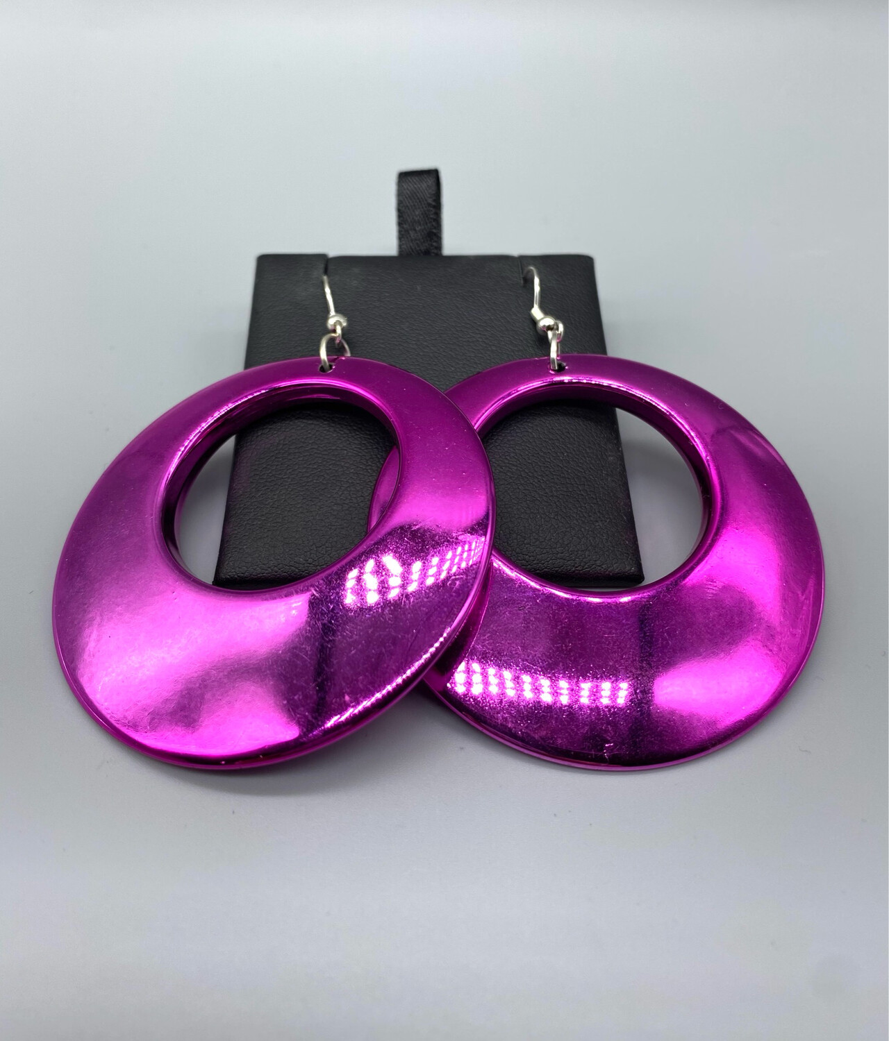 Purple Metallic Hoop Earrings