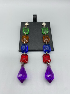 Multi-Color Gem Drop Earrings