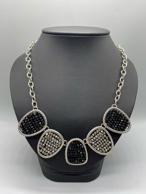Black And Silver Statement Necklace