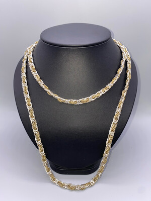 Silver And Gold Thick Long Chain Necklace