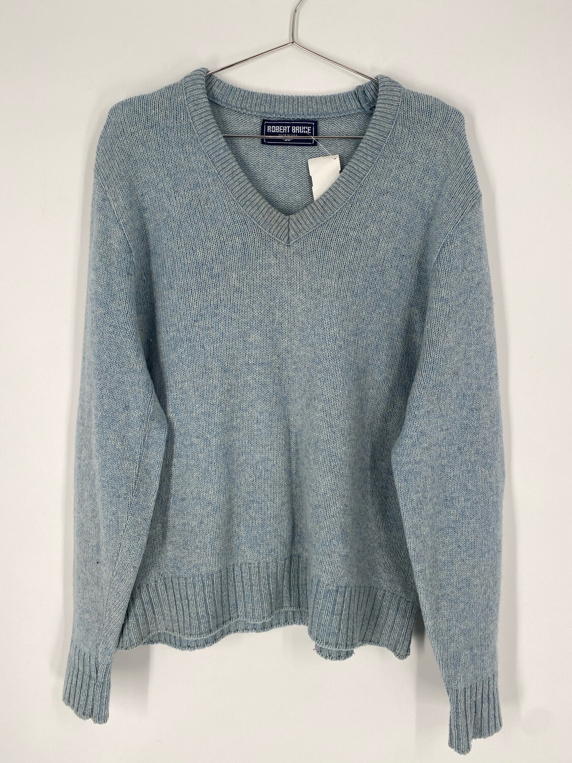 Robert Bruce Baby Blue V-Neck Sweater Size M