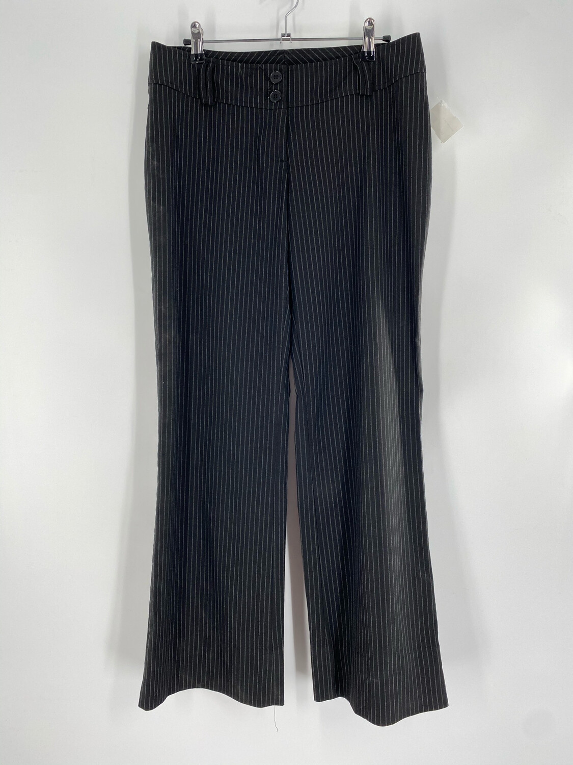 Clk Low-rise Black And White Striped Flare Pants Size M