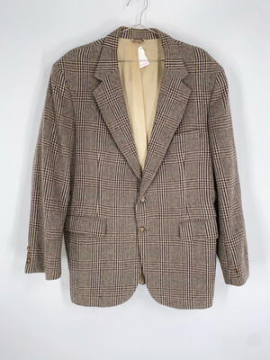 Kennedy’s Grey And Multicolored Plaid Wool Blazer Size L