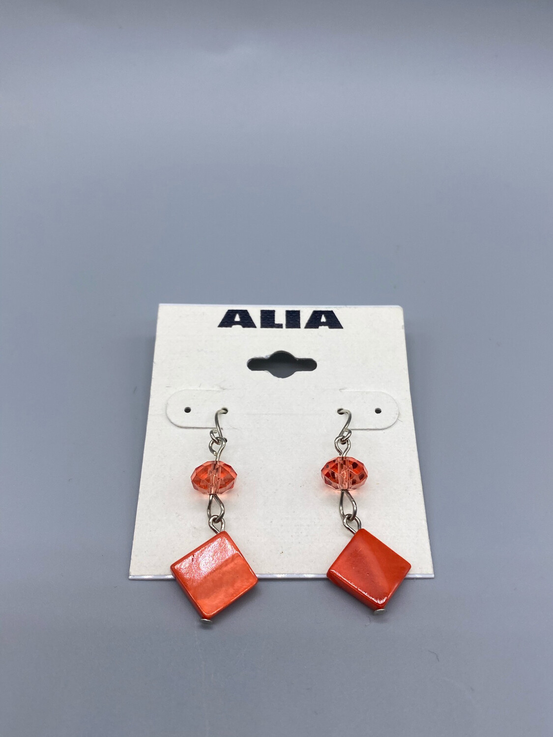 Coral Colored Vintage Wire Earrings