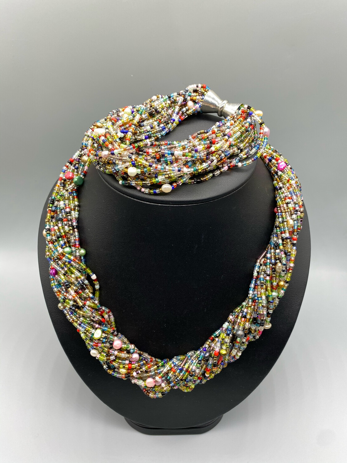 Multi-color Beaded Necklace And Bracelet Set