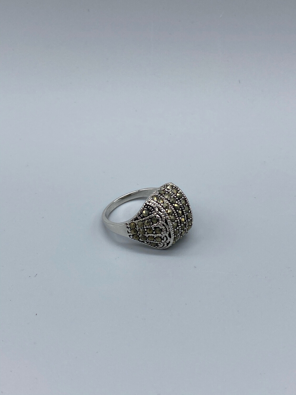 Gunmetal Rhinestone Ring Size 10