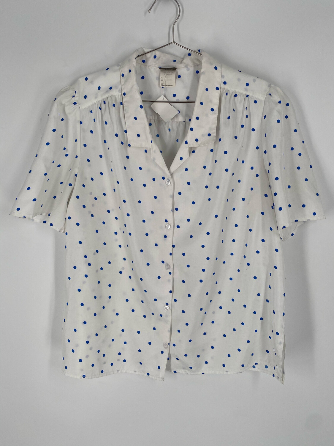 Pykettes Polka Dot Short Sleeve Button Up Size 40/20W