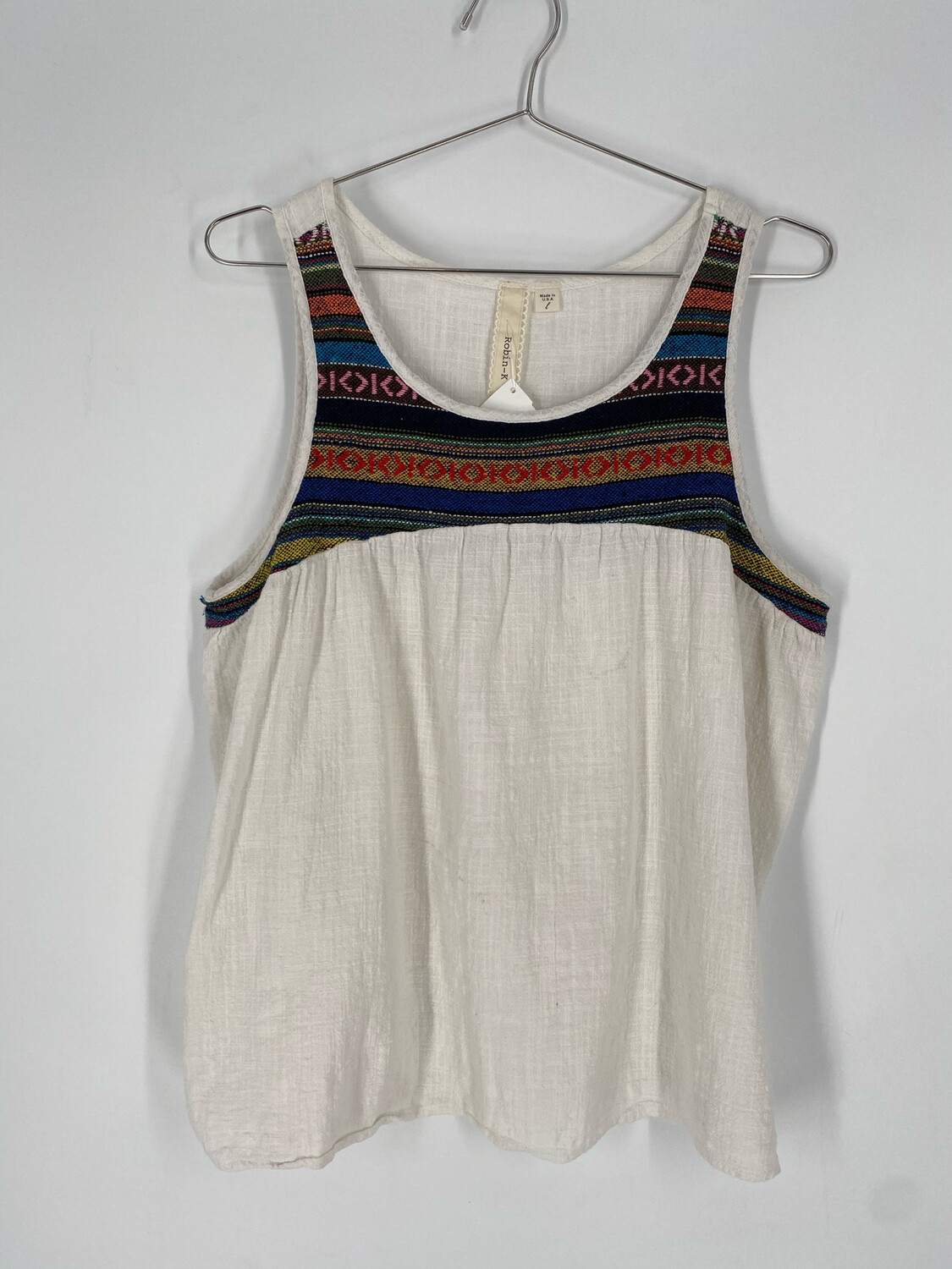 Robin-K Embroidered Tank Top Size L