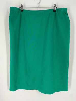 Alfred Dunner Green Elastic Waist Skirt Size 20
