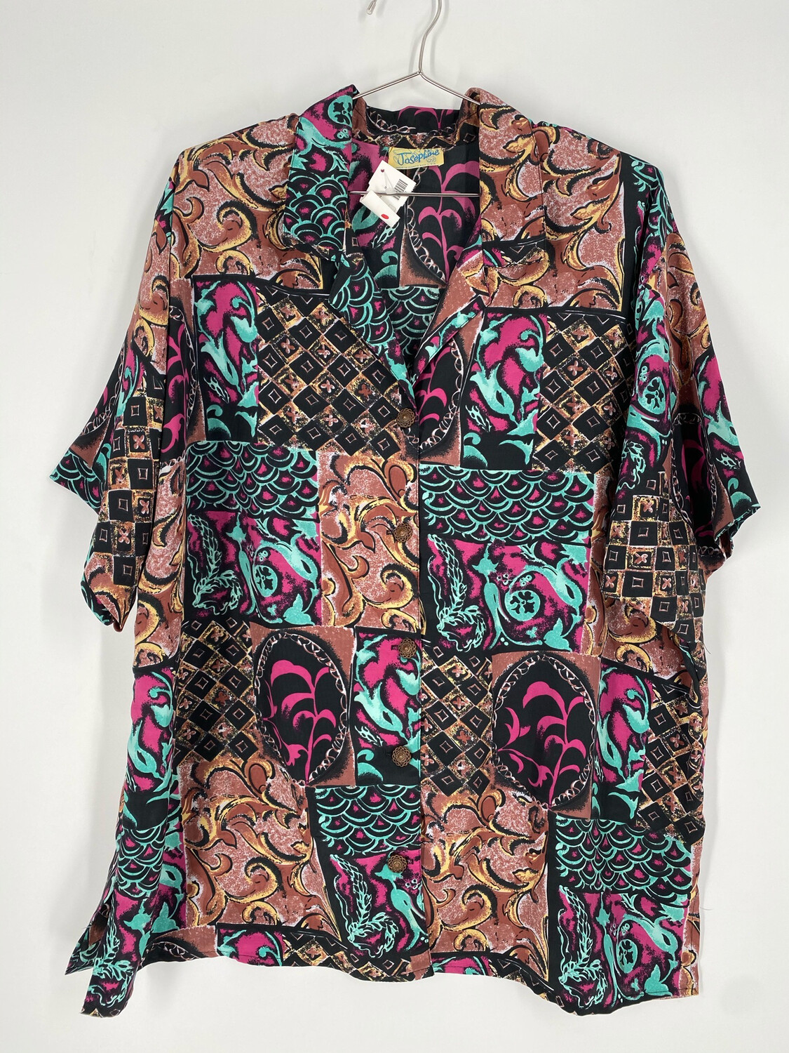 Josephine Abstract Patterned Button Up Top Size 22