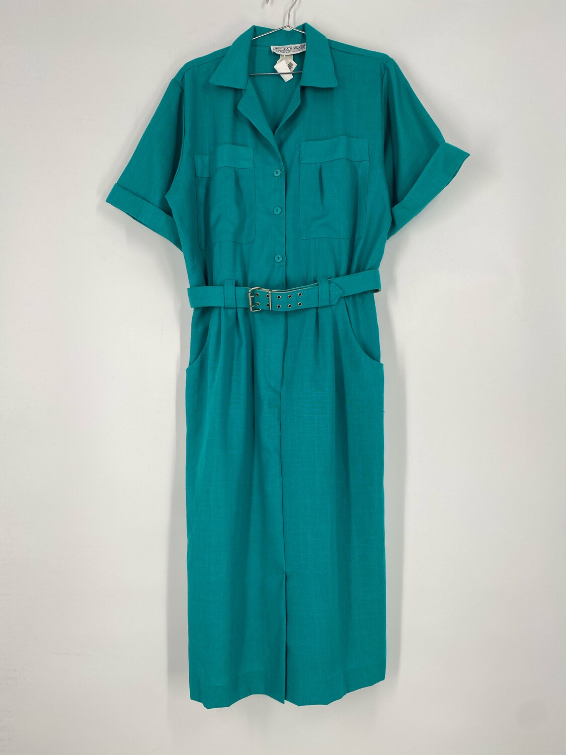 Jessica Howard By Mitchell Rodbell Teal Button Up Dress Size 14