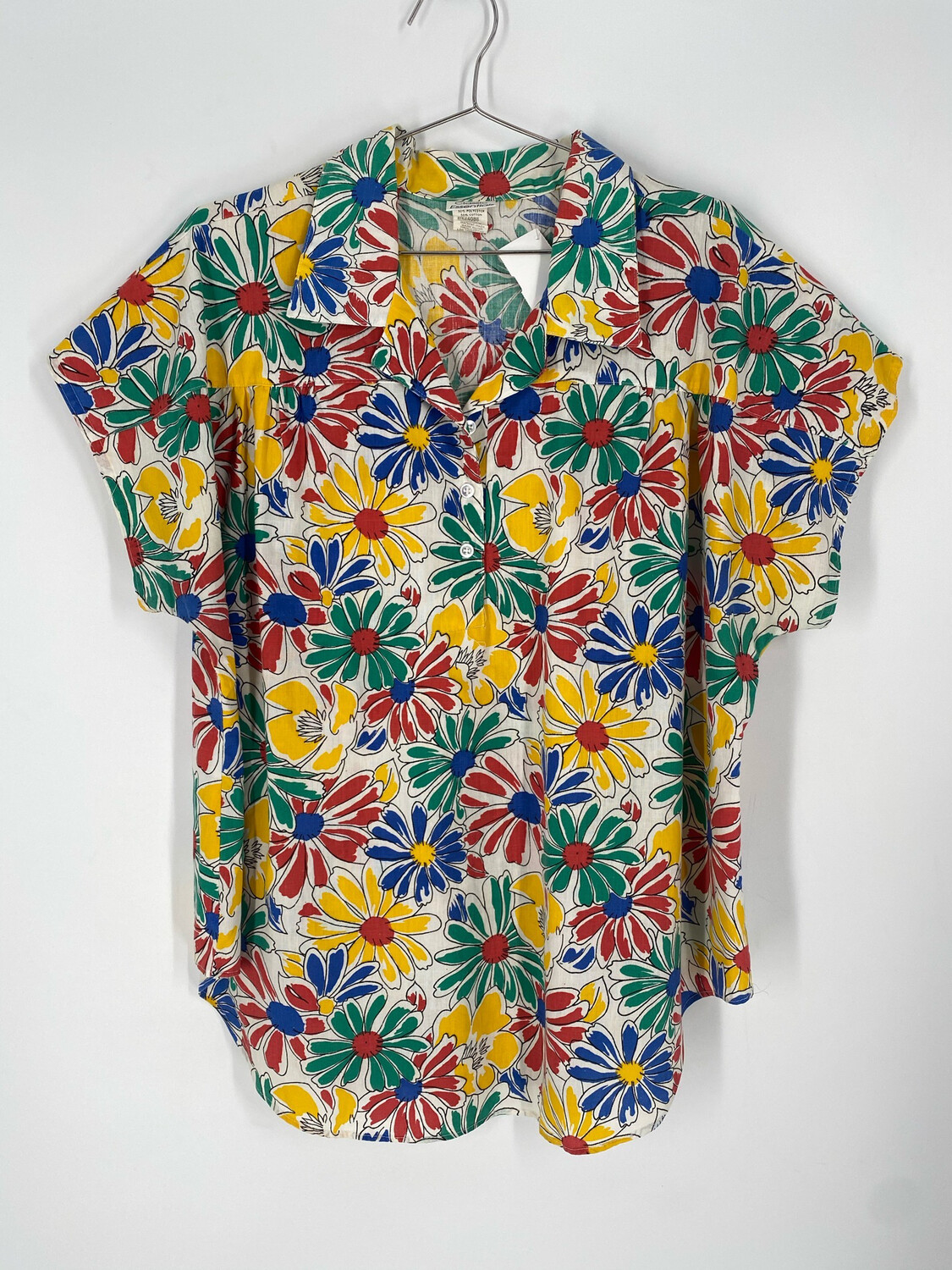 Classic Essentials Multi-Color Floral Short Sleeve Top Size 20