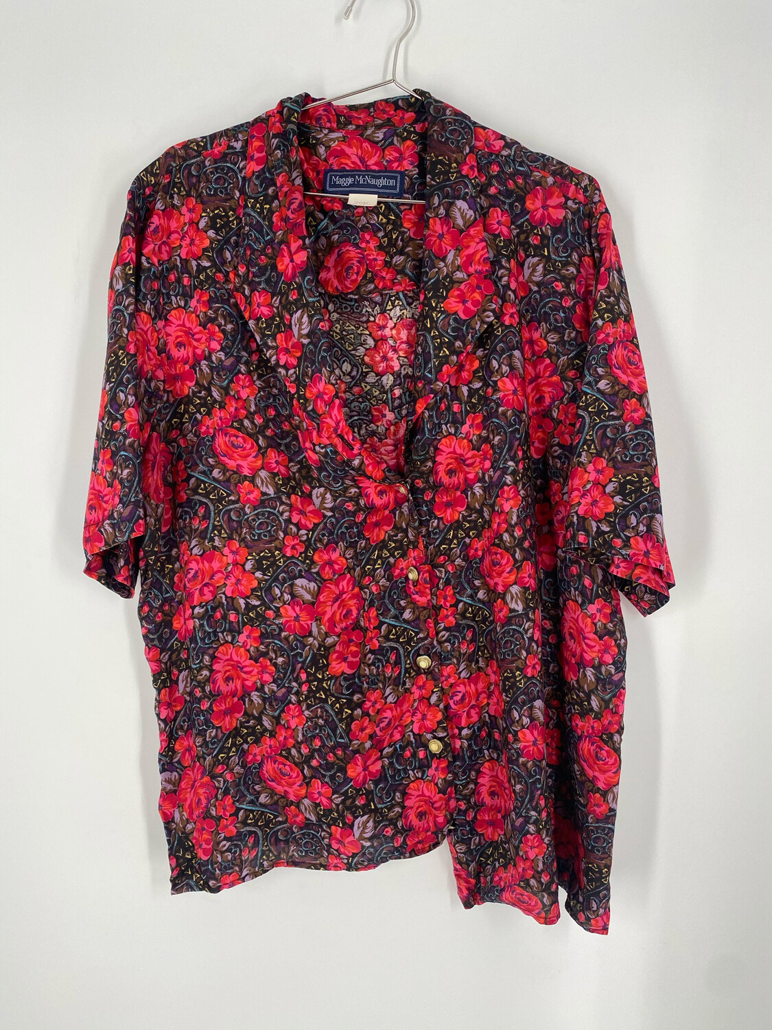 Maggie McNaughton Floral Button Up Top Size 20W