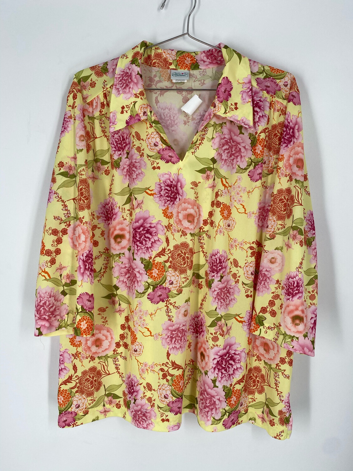 Haband! 3/4 Length Sleeve Floral Print Top Size 1X