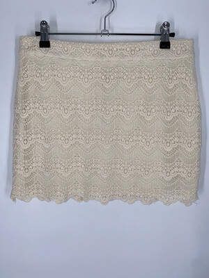 Andrée Blue Cream Crochet Mini 29”W
