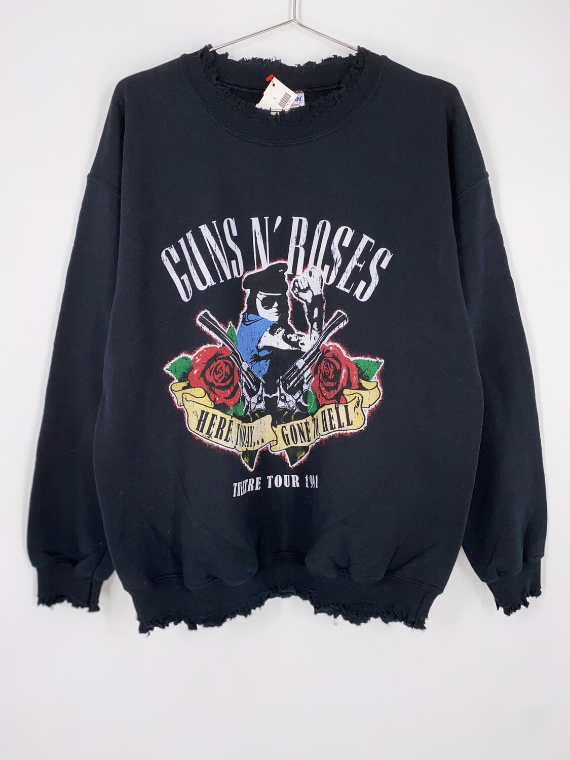 Gildan Distressed Guns N Roses Band Crewneck Size M