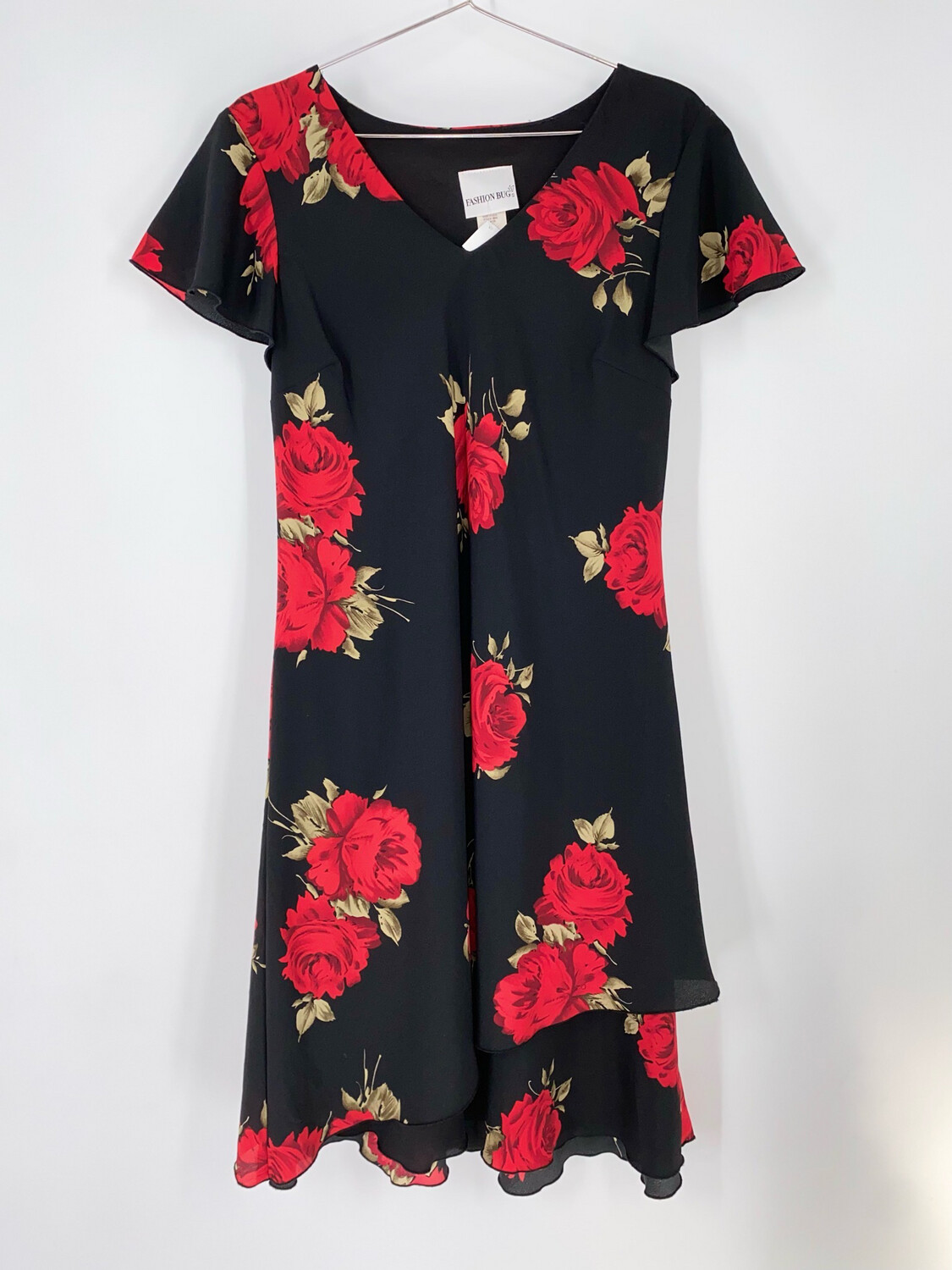 Fashion Bug Rose Print Dress Size M