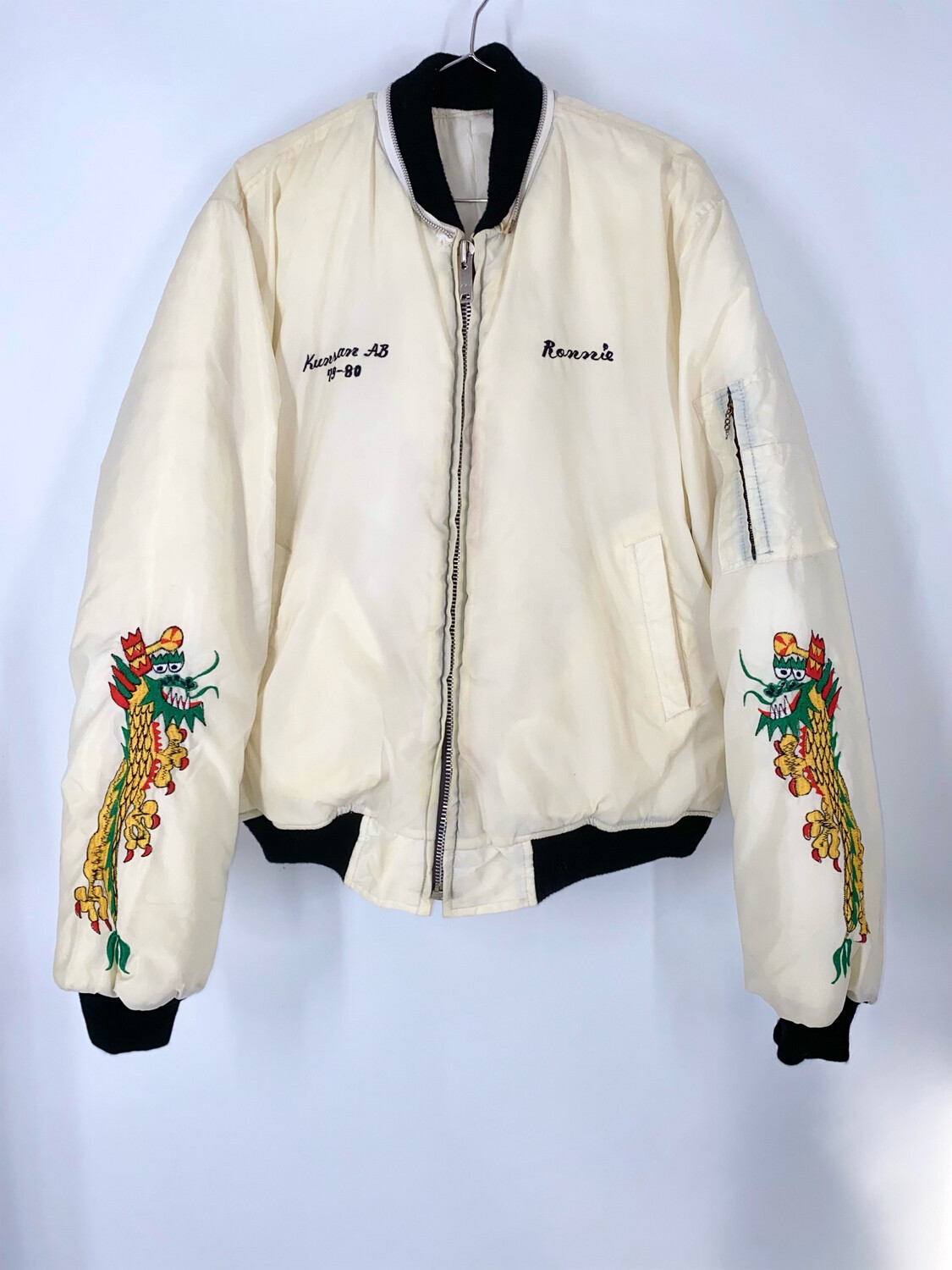 Embroidered Pieces Bomber Jacket Size L