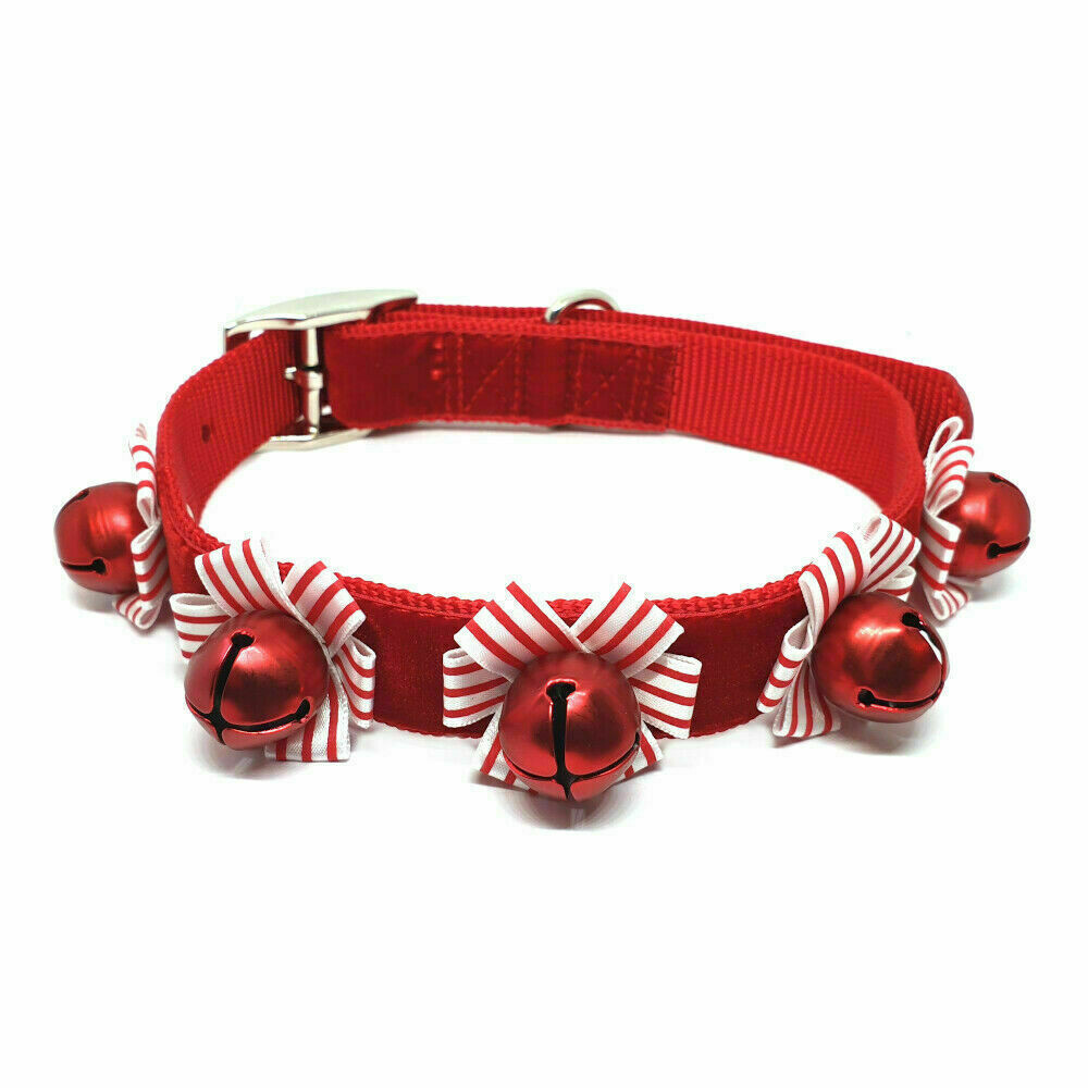 Ancol Festive XMAS Dog Collars Jingle Bells Christmas Velvet