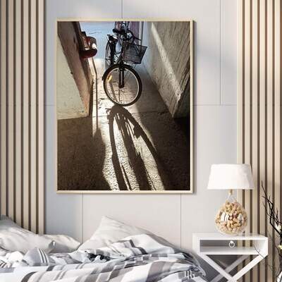 Wall Decor with Photo Frame / Unframed / on Paper Canvas, Cycle Shadow Light Sun