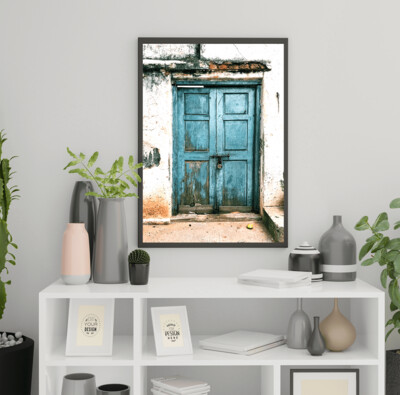 Wall Decor with Photo Frame / Unframed / on Paper Canvas, Door Wall Art, Entryway Wall Decor
