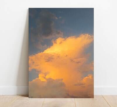 Wall Decor with Photo Frame / Unframed / on Paper Canvas, Orange Clouds Photograph
