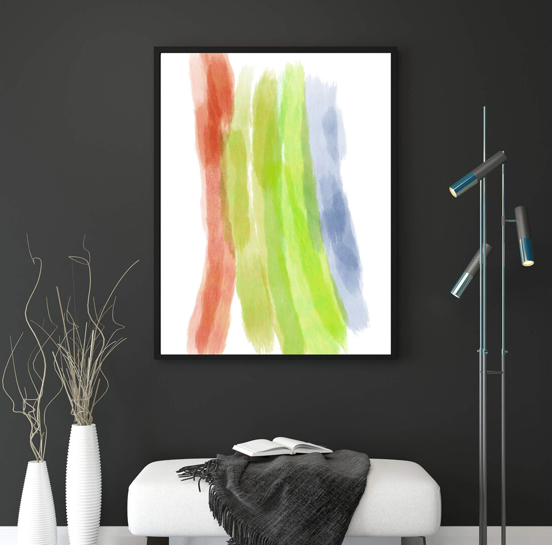 abstract art wall decor, Framed / Unframed / on Paper Canvas, Texture Paint,LovelyGreen,, Size: Small 8 x 11 inch A4 Size, Medium: Fine Art Paper, No Frame or Framed: No Frame only Print