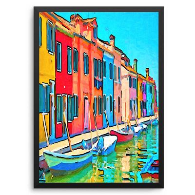 Wall Decor with Photo Frame / Unframed / on Paper Canvas, Italy Venice 1