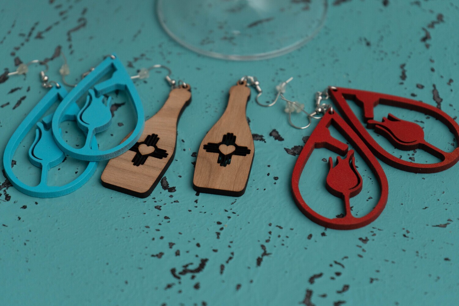 Wine themed Dangle Earrings