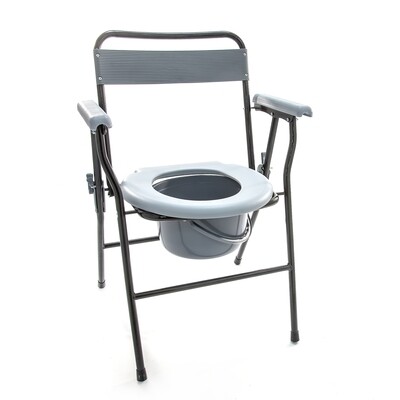 Кресло-стул с санитарным оснащением складной HMP-460 Мега-Оптим для взрослых, пожилых людей и инвалидов