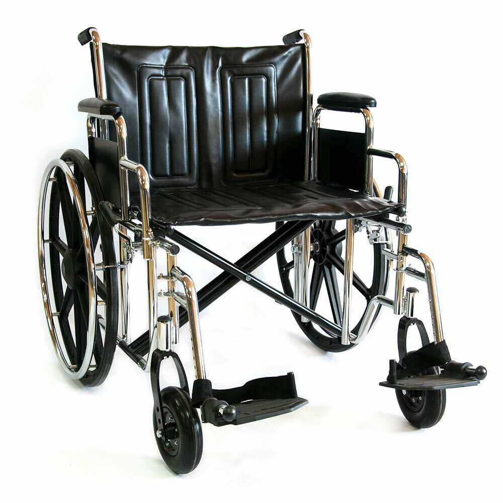 Коляска инвалидная повышенной грузоподъемности 711AE, 51 см кожзам