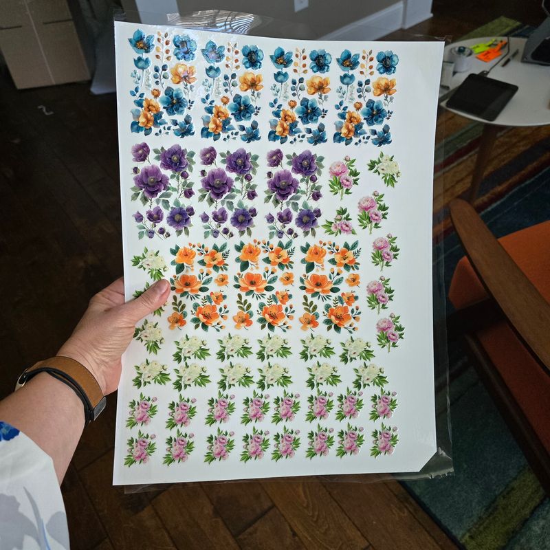 UV DTF Fragrance Engraver Pack Floral Decals