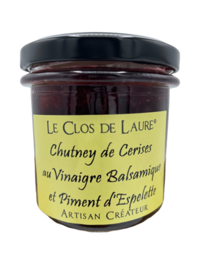 Chutney de cerises au vinaigre balsamique et piment d'espelette 150g