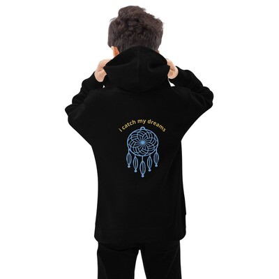 Kids fleece hoodie (i catch my dreams)