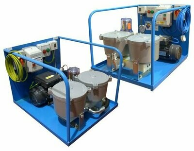 Heavy Duty Twin Unit Oil Filtration System with Magnetic Pre-Filters