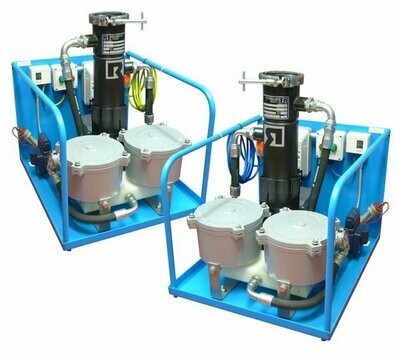 Heavy Duty Twin Unit Oil Filtration Systems with Bag Filter
