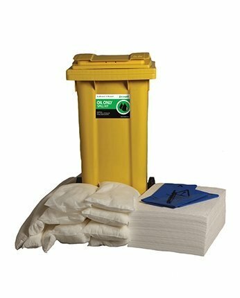 120L Oil Only Spill Response Kit | 2 Wheel PE Bin