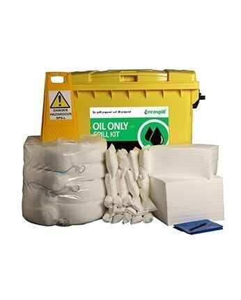 600L Oil Only Spill Response Kit | 4 Wheel PE Bin