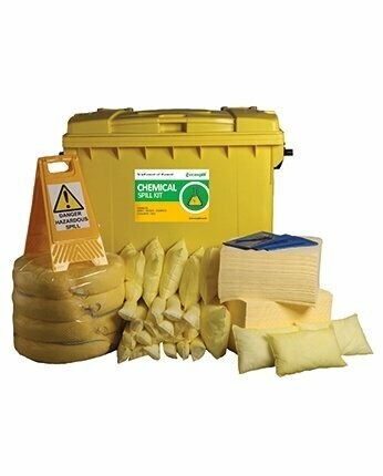 600L Chemical Spill Response Kit | 4 Wheel PE Bin