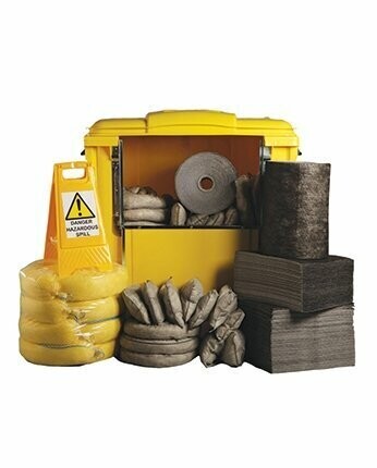 1000L Maintenance Spill Response Kit | 4 Wheel Drop Front PE Bin