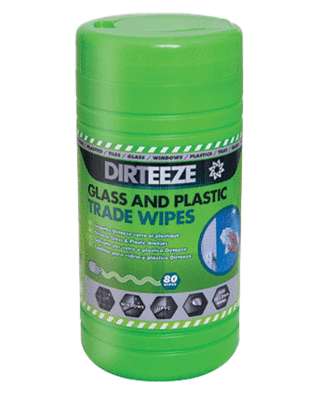 Dirteeze 80 Smooth Glass & Plastic Cloths (8 containers per Pack)