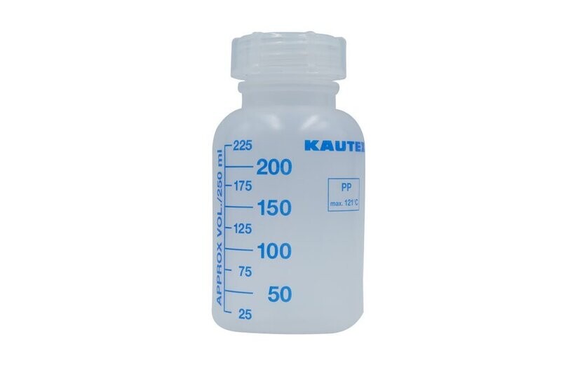 250ml  Marked Kautex Sample Bottle with 40mm cap