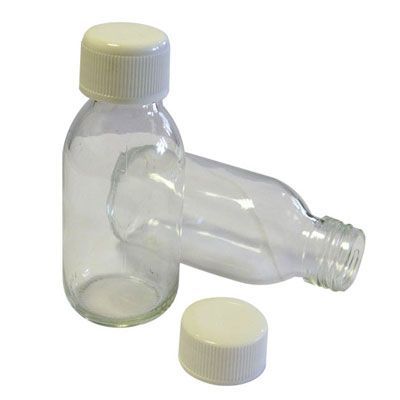 Clear Glass Sample Bottle Collection, Bottle Size: 100ml with 28mm Cap