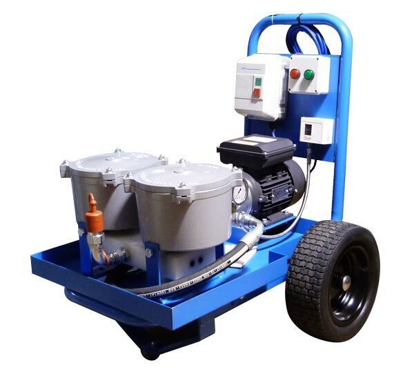 Twin Unit Oil Filtration System - All Terrain Trolley Twin Unit Oil Filtration System - All Terrain Trolley, Motor: 240v