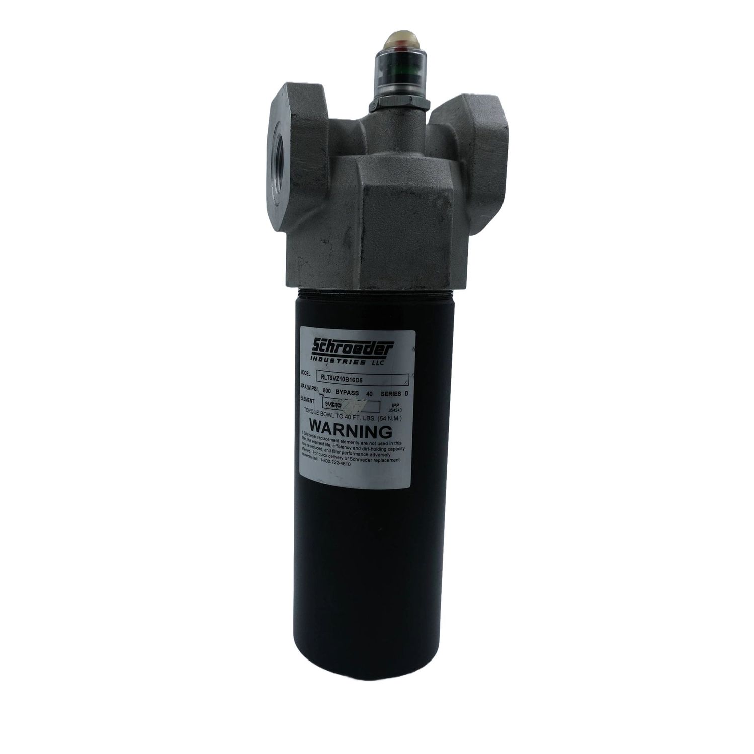 Schroeder Filter Housing RLT9VZ10B16D5, 800 psi ***Used*** Schroeder Filter Housing RLT9VZ10B16D5, 800 psi ***Used***