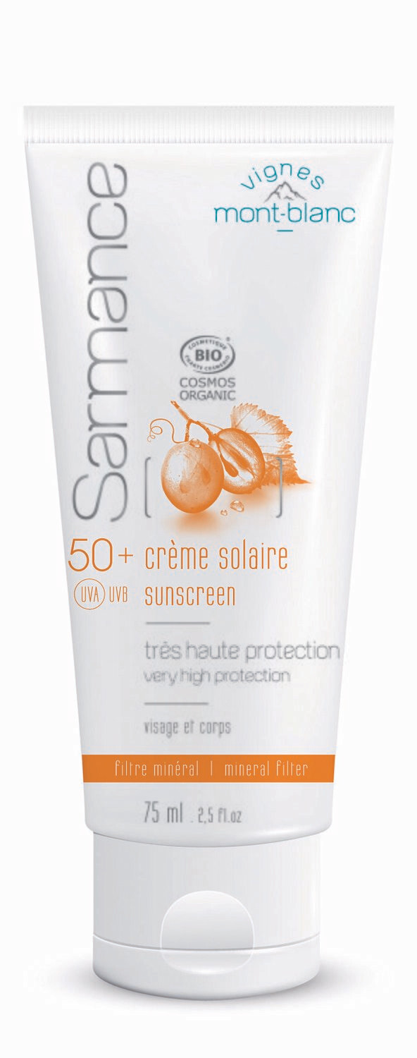 Crème solaire SPF 50+, Vignes Mont Blanc, SARMANCE