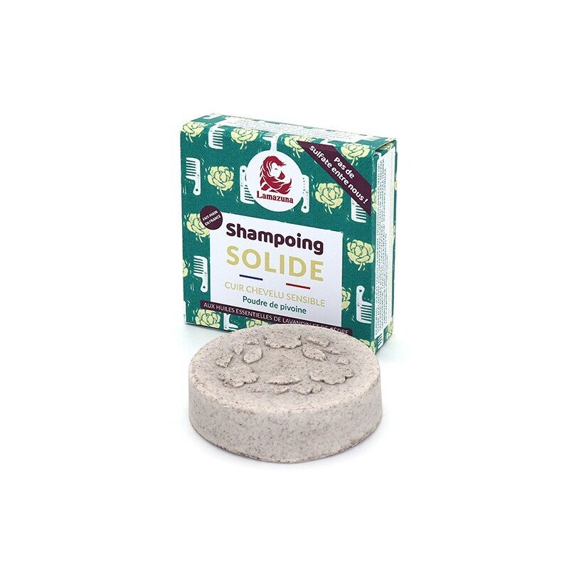 Shampoing solide, poudre de pivoine, LAMAZUNA