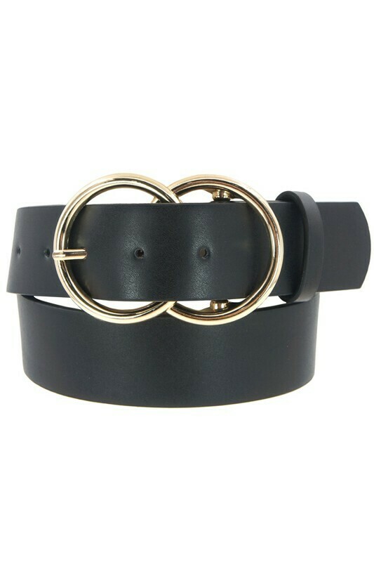 Leather Double O Ring Belt Leather Double O Ring Belt